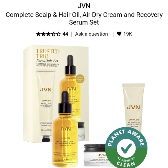NEW in box - JVN Scalp & Hair Oil, Air Dry Cream and Recovery Serum Set - Picture 6 of 6